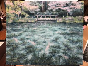 モネの池、油彩