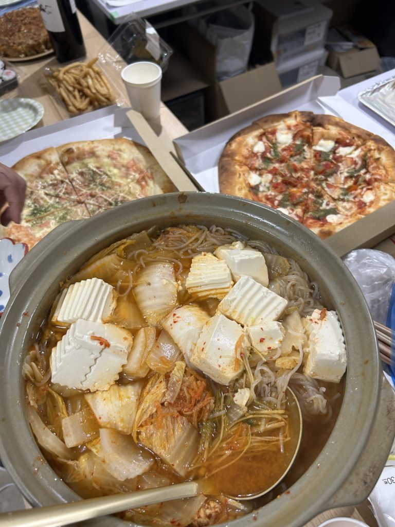 のぶクラス忘年会、なべ